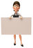 #43916 Royalty-Free (RF) Illustration of a 3d White Businesswoman Mascot Holding Up A Blank Sign - Version 1 by Julos