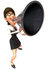#43925 Royalty-Free (RF) Illustration of a 3d White Businesswoman Mascot Using A Megaphone - Version 5 by Julos