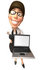 #43930 Royalty-Free (RF) Illustration of a 3d White Businesswoman Mascot Holding A Laptop - Version 6 by Julos