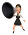 #43932 Royalty-Free (RF) Illustration of a 3d White Businesswoman Mascot Using A Megaphone - Version 4 by Julos