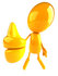 #43961 Royalty-Free (RF) Illustration of a 3d Orange Man Mascot Giving The Thumbs Up by Julos
