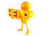 #43991 Royalty-Free (RF) Illustration of a 3d Orange Man Mascot Holding HELP - Version 2 by Julos