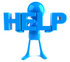 #44047 Royalty-Free (RF) Illustration of a 3d Blue Man Mascot Holding HELP - Version 1 by Julos