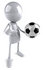 #44098 Royalty-Free (RF) Illustration of a 3d White Man Mascot Playing Soccer - Version 2 by Julos