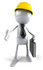 #44110 Royalty-Free (RF) Illustration of a 3d White Man Contractor Mascot Reaching Out To Shake Hands - Version 1 by Julos