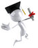 #44114 Royalty-Free (RF) Illustration of a 3d White Man Mascot Graduate Holding A Diploma - Version 5 by Julos