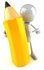 #44119 Royalty-Free (RF) Illustration of a 3d White Man Mascot Holding A Large Pencil - Version 2 by Julos