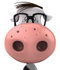 #44168 Royalty-Free (RF) Illustration of a 3d Dairy Cow Mascot Wearing Glasses by Julos