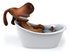 #44187 Royalty-Free (RF) Cartoon Illustration of a 3d Brown Dog Mascot Taking a Bath - Pose 4 by Julos