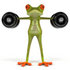 #44198 Royalty-Free (RF) Illustration of a 3d Red Eyed Tree Frog Mascot Lifting Weights - Pose 7 by Julos