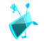 #44292 Royalty-Free (RF) Illustration of a 3d Slim Turquoise Cellphone Mascot Doing a Cartwheel - Version 3 by Julos
