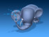 #44370 Royalty-Free (RF) Illustration of a 3d Blue Elephant Mascot Spraying Water - Pose 2 by Julos