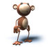 #44383 Royalty-Free (RF) Illustration of a 3d Monkey Mascot With A Confused Expression - Version 4 by Julos