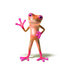 #44510 Royalty-Free (RF) Illustration of a Cute 3d Pink Tree Frog Mascot Waving - Pose 1 by Julos