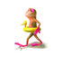 #44513 Royalty-Free (RF) Illustration of a Cute 3d Pink Tree Frog Mascot Wearing A Ducky Inner Tube - Pose 2 by Julos