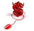 #44548 Royalty-Free (RF) Illustration of a 3d Devil Dollar Sign With Horns And A Computer Mouse - Version 1 by Julos