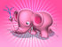 #44655 Royalty-Free (RF) Illustration of a 3d Pink Elephant Mascot Spraying Water - Pose 5 by Julos