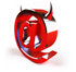 #44663 Royalty-Free (RF) Illustration of a 3d Devil Arobase At Symbol With Horns - Version 3 by Julos