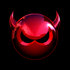 #44669 Royalty-Free (RF) Illustration of a 3d Metal Red Devil Head Glaring - Version 5 by Julos