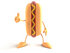 #44700 Royalty-Free (RF) Illustration of a 3d Hot Dog Mascot With Mustard Mascot Giving The Thumbs Up - Version 1 by Julos