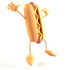 #44701 Royalty-Free (RF) Illustration of a 3d Hot Dog Mascot With Mustard Mascot Jumping - Version 2 by Julos