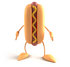 #44702 Royalty-Free (RF) Illustration of a 3d Hot Dog Mascot With Mustard Mascot Facing Front - Version 1 by Julos