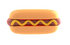 #44704 Royalty-Free (RF) Illustration of a 3d Hot Dog Mascot Garnished With A Squirt Of Mustard - Version 1 by Julos