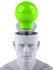 #44783 Royalty-Free (RF) Illustration of a Creative 3d White Man Character With A Green Light Bulb by Julos
