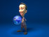 #44798 Royalty-Free (RF) Illustration Of A 3d White Businessman Mascot Holding A Globe - Version 2 by Julos