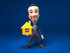 #44802 Royalty-Free (RF) Illustration Of A 3d White Businessman Mascot Holding Out A Golden Home - Version 1 by Julos