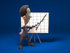 #44810 Royalty-Free (RF) Illustration Of A 3d White Businessman Mascot Discussing Statistics - Version 3 by Julos