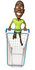 #46545 Royalty-Free (RF) Illustration Of A 3d Casual Black Man Mascot Pushing A Shopping Cart - Version 5 by Julos