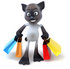 #46658 Royalty-Free (RF) Illustration Of A 3d Siamese Pussy Cat Mascot Carrying Shopping Bags - Version 1 by Julos