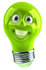 #46751 Royalty-Free (RF) Illustration Of A Green 3d Electric Light Bulb Head Mascot Smiling - Version 1 by Julos