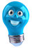 #46780 Royalty-Free (RF) Illustration Of A Blue 3d Electric Light Bulb Head Mascot Smiling - Version 1 by Julos