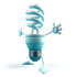 #46819 Royalty-Free (RF) Illustration Of A Blue 3d Spiral Light Bulb Mascot Holding His Arms Open - Version 3 by Julos