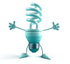 #46821 Royalty-Free (RF) Illustration Of A Blue 3d Spiral Light Bulb Mascot Holding His Arms Open - Version 4 by Julos
