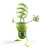 #46822 Royalty-Free (RF) Illustration Of A Green 3d Spiral Light Bulb Mascot Holding His Arms Open - Version 4 by Julos