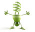 #46824 Royalty-Free (RF) Illustration Of A Green 3d Spiral Light Bulb Mascot Holding His Arms Open - Version 3 by Julos