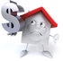 #46888 Royalty-Free (RF) Illustration Of A 3d White Clay House Mascot Holding A Dollar Symbol - Version 2 by Julos