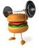 #47033 Royalty-Free (RF) Illustration Of A 3d Cheeseburger Mascot Working Out With A Barbell by Julos