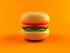#47046 Royalty-Free (RF) Illustration of a 3d Cheeseburger - Version 3 by Julos