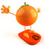 #47066 Royalty-Free (RF) Illustration Of A 3d Naval Orange Mascot On A Scale by Julos