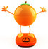 #47069 Royalty-Free (RF) Illustration Of A 3d Naval Orange Mascot Standing On A Scale - Version 4 by Julos