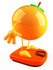 #47070 Royalty-Free (RF) Illustration Of A 3d Naval Orange Mascot Standing On A Scale - Version 2 by Julos