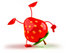#47077 Royalty-Free (RF) Illustration Of A 3d Strawberry Mascot Doing A Cartwheel - Version 1 by Julos
