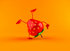 #47082 Royalty-Free (RF) Illustration Of A 3d Strawberry Mascot Doing A Cartwheel - Version 2 by Julos