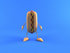 #47089 Royalty-Free (RF) Illustration Of A 3d Hot Dog With Mustard Mascot Facing Front - Version 2 by Julos