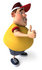 #47094 Royalty-Free (RF) Illustration Of A 3d Fat Burger Boy Mascot Holding His Thumb Up - Version 2 by Julos
