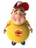 #47099 Royalty-Free (RF) Illustration Of A 3d Fat Burger Boy Mascot Pouting by Julos